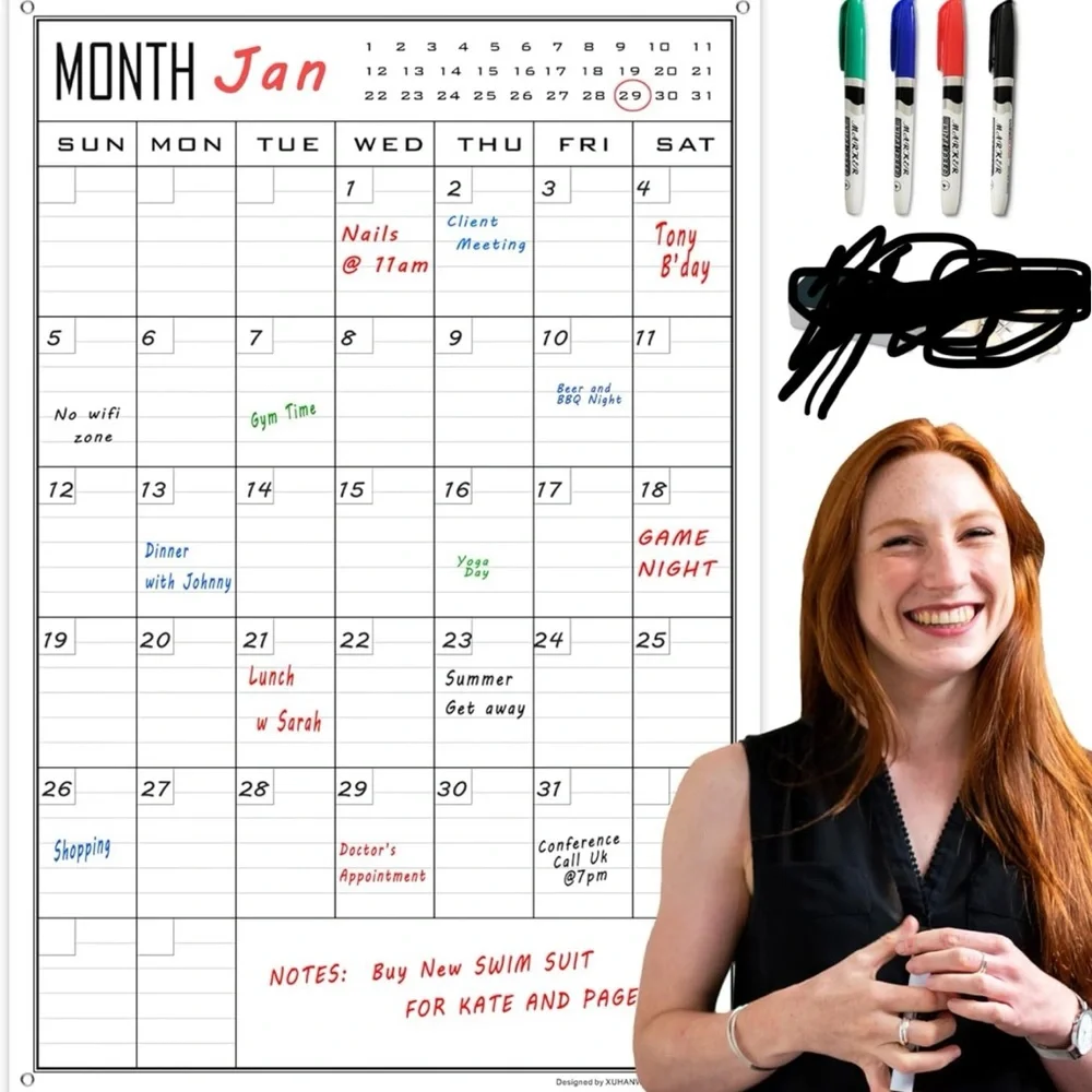 Dry Erase Planning Calendar. Missing the eraser and pushpins.